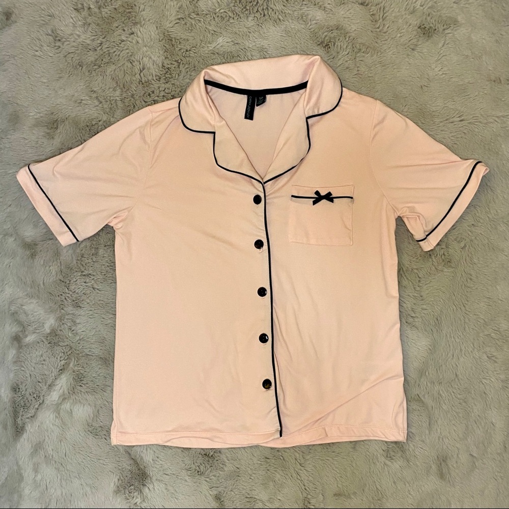 Cynthia Rowley Button Down PJ Top Pink S